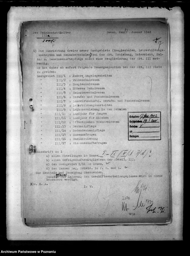 Obraz 11 z jednostki "Organisationsangelegenheiten. Landjahrverwaltung. Schulaufsicht über Volks- und Haupt- Schulen. Tätigkeitsbericht der Berufs- und Fachschulen"