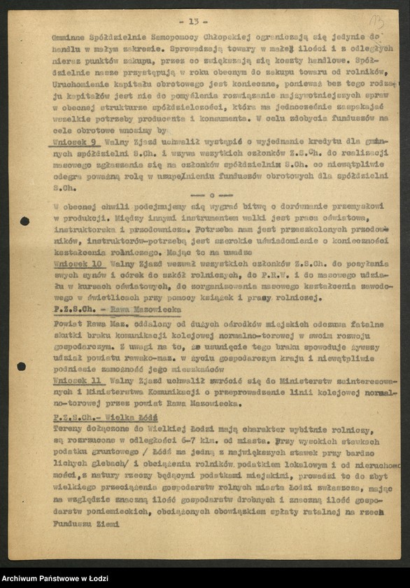 Obraz 14 z jednostki "Związek Samopomocy Chłopskiej-sprawozdania [inspektoratów, referatów, komisji] Zarządu Wojewódzkiego [oraz protokoły ze zjazdów wojewódzkich i okręgowej konferencji rolniczej]"