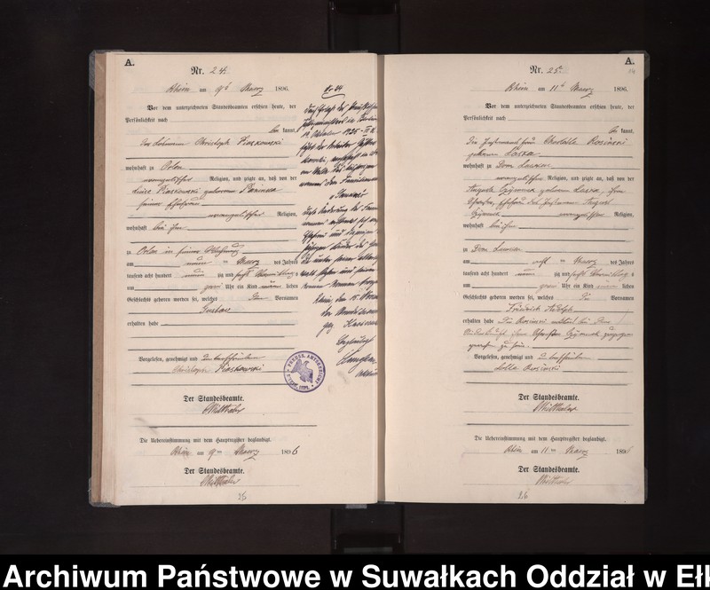 image.from.unit.number "Geburts-Neben-Register des Königlichen Preussischen Standes-Amtes Orlen in Rhein Kreis Loetzen"
