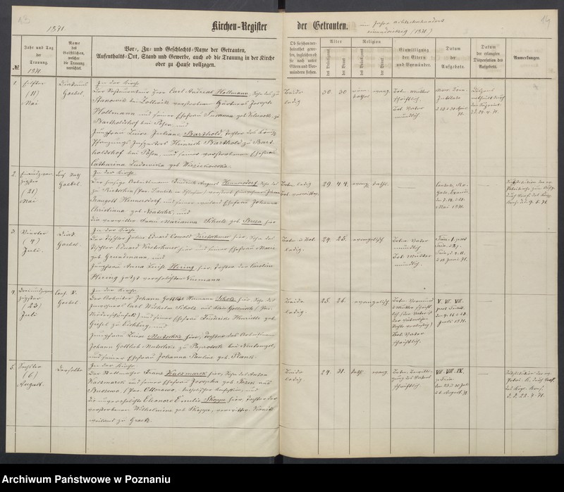 Obraz 10 z jednostki "[Akta urodzeń i chrztów, ślubów, zgonów]"