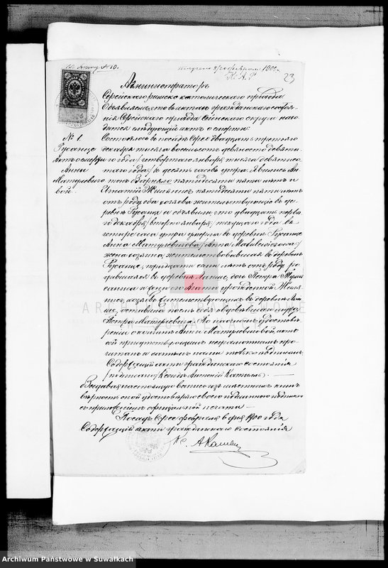 image.from.unit.number "Dokumenty Vejsejskogo Rimsko-Katoličeskogo Prichoda za 1900 god"
