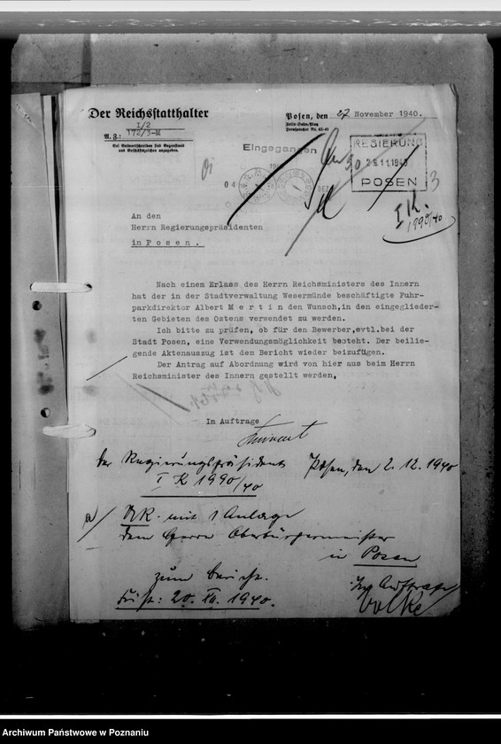 Obraz 7 z jednostki "Mertin, Albert - urzędnik"