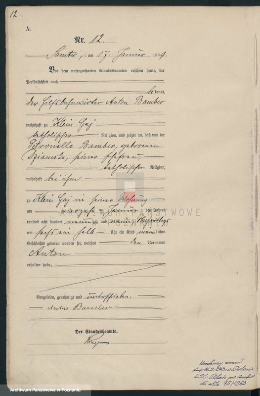 Obraz 15 z jednostki "Geburts-Haupt-Register"