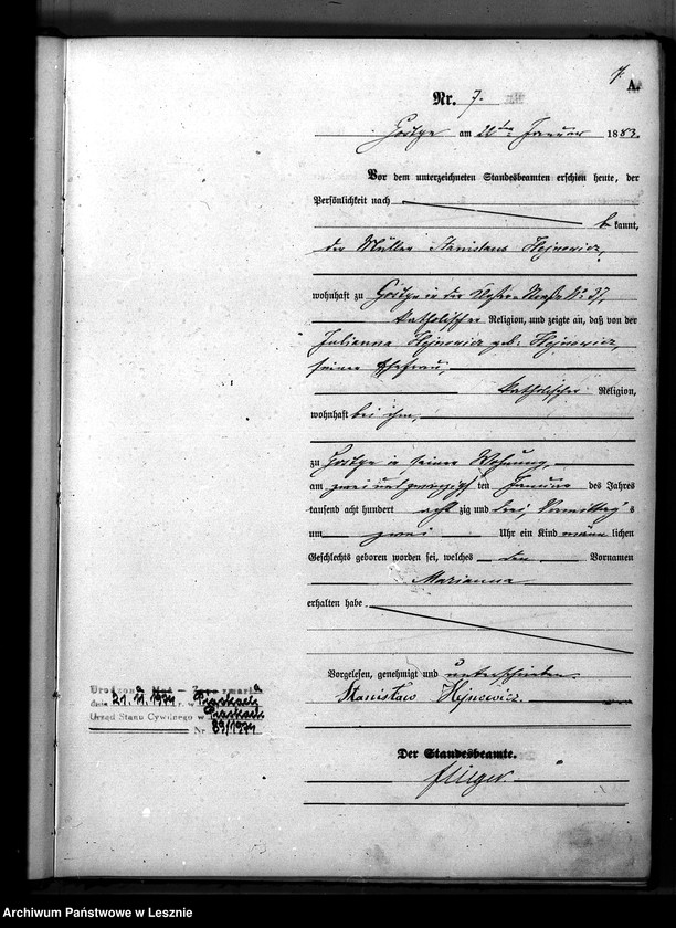Obraz 10 z jednostki "[Księga urodzeń - miasto]"