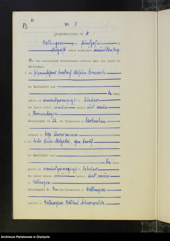 image.from.unit.number "Heirats-Neben-Register Nr 1 - 19 [ Księga małżeństw - wtóropis ]"