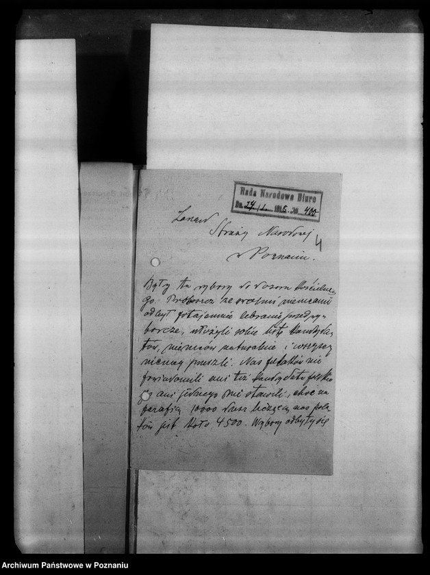 Obraz 8 z jednostki "Korespondencja różna - miedzy innymi sprawozdanie z posiedzenia Komitetu Politycznego w Berlinie, wnioski o subwencję dla Gazety Olsztyńskiej, protest profesora Eugeniusza Romera odnośnie objęcia jedynie Królestwa Polskiego nazwą Polski (nr 482), listy dra Celichowskiego"