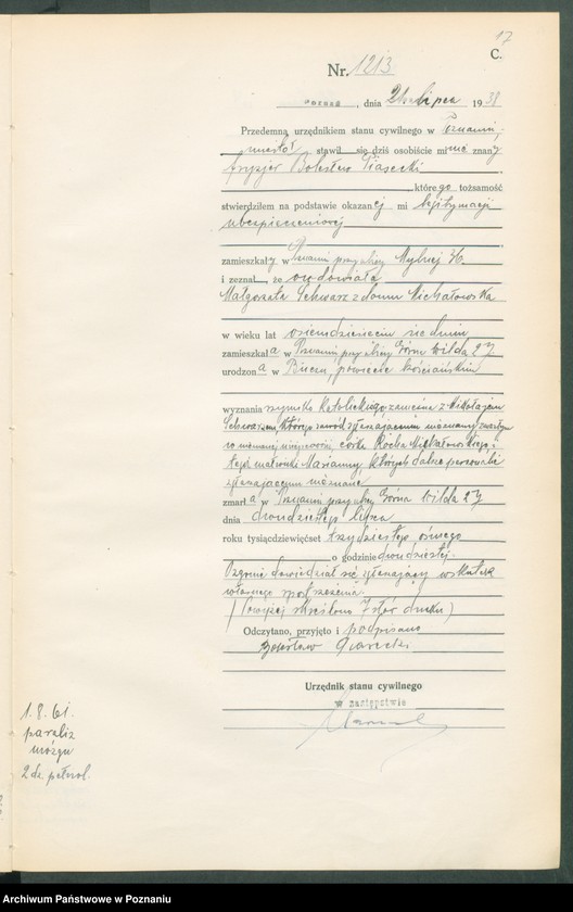 Obraz 19 z jednostki "Księga miejscowa zgonów tom III [Rejestr główny zgonów]"