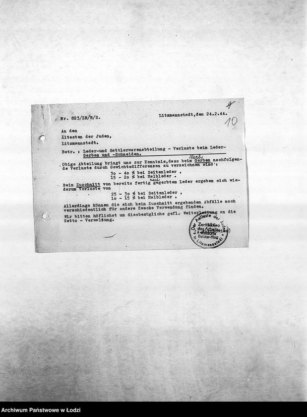 Obraz 13 z jednostki "Arbeitsressort [Produkcja i zapotrzebowanie materiałów dla resortów pracy]"