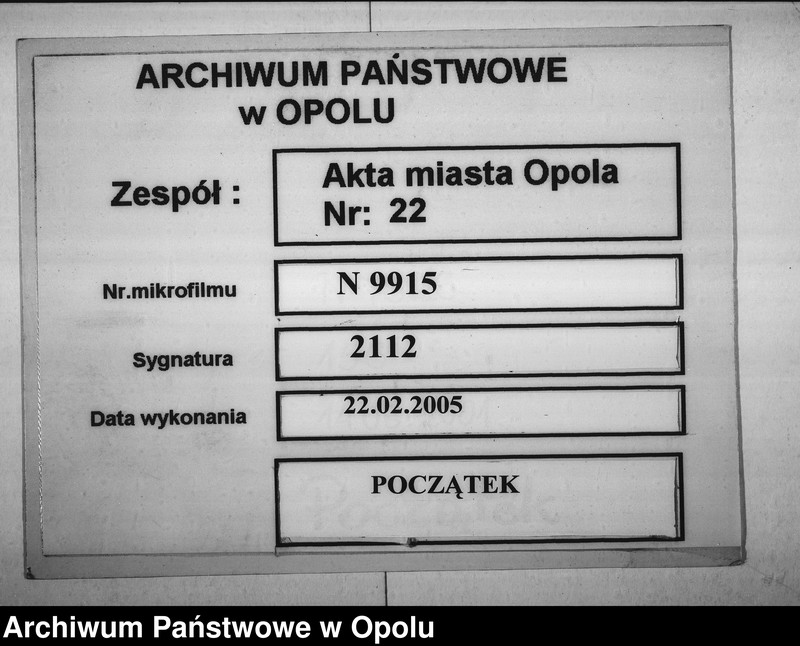 Obraz 1 z jednostki "Acta des Magistrats zu Oppeln betreffend die dem p. Bobreck ertheilte Erlaubniß zum Kleinhandel mit geistigen Getränke und zur Errichtung eines Kaffen=Etablissements in seinem Hause No 35 Odervorstadt so wie die Denunciation des p. Angres"