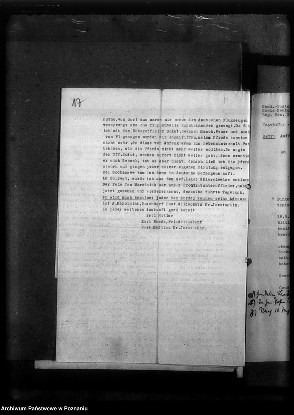 Obraz 20 z jednostki "Korespondencja w sprawie miejscowych Niemców, którzy zginęli w 1939 roku"