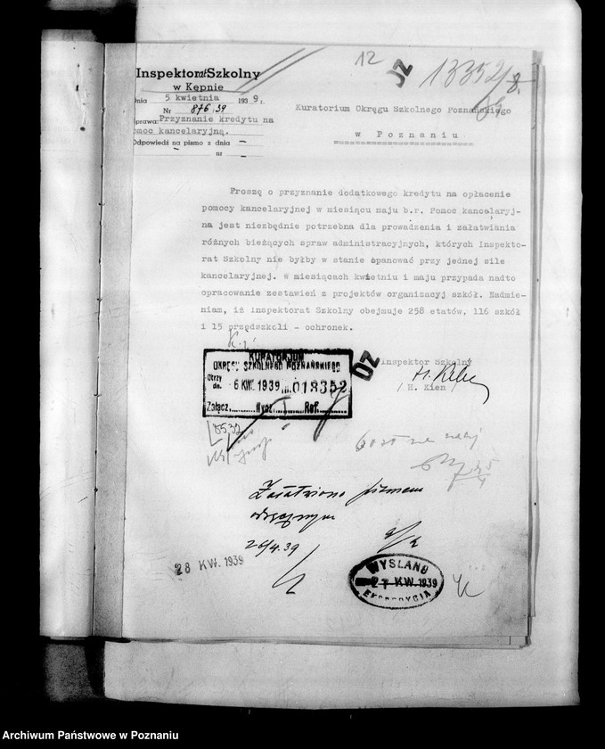Obraz 16 z jednostki "Inspektorat Szkolny- Kępno [korespondencja różna]"