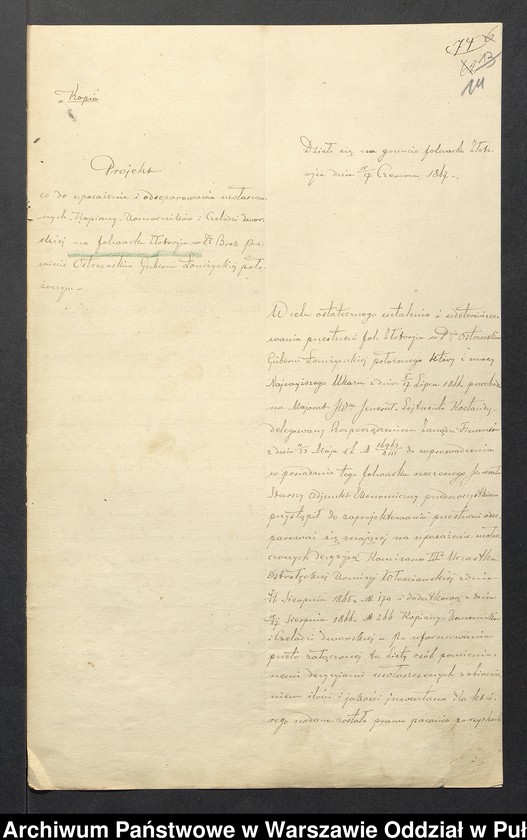 image.from.unit.number "O urządzaniu chłopów byłej rządowej własności Złotoryja i folwarku Złotoryja, wchodzących w skład byłej ekonomi Brok, gm.Orło"