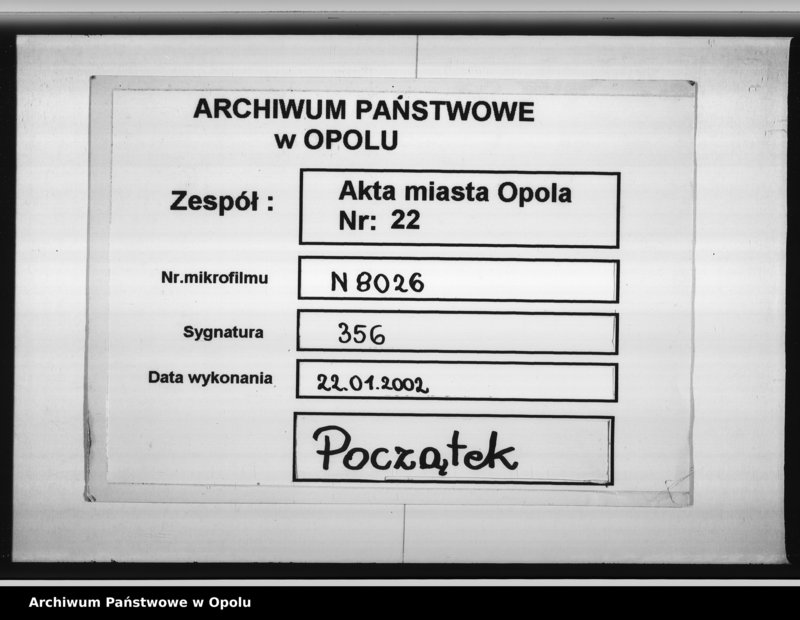 Obraz 1 z jednostki "Feuer Societeets Catastrum der Stadt Oppeln pro 1822-26. Duplicat."