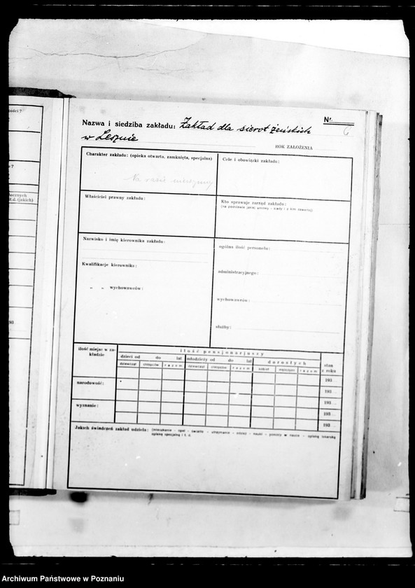 Obraz 10 z jednostki "/Zakłady opiekuńcze, kartoteka/"