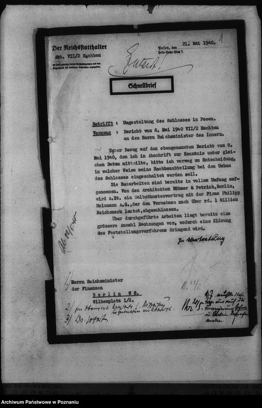 Obraz 5 z jednostki "Finansowanie przebudowy zamku w Poznaniu"