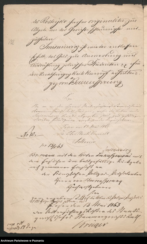 Obraz 19 z jednostki "A. betr. den österreichischen Untertan Nowina von Smaglowski, den Wladislaus Smisniewicz, Student aus Schroda, den Ludwik von Smoleński, Gutsbesitzer aus Plock"