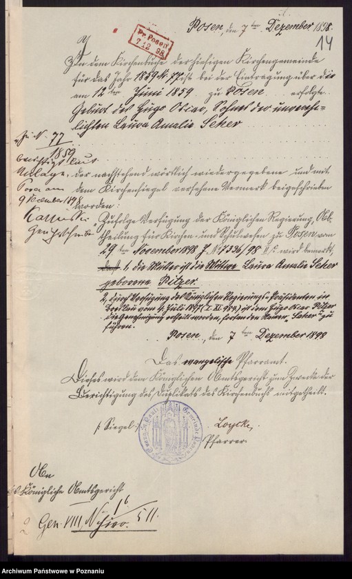 Obraz 11 z jednostki "[Akta urodzeń i chrztów, zgonów, ślubów]"