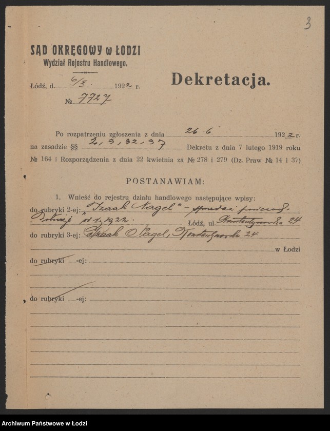 Obraz 5 z jednostki "Izaak Nagel – sprzedaż pończoch"