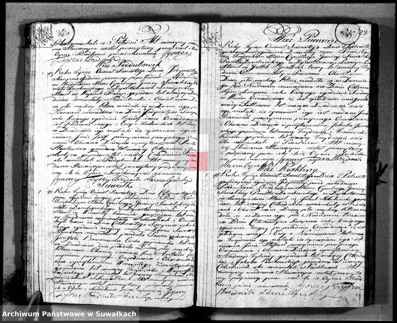 image.from.unit.number "Księga aktu urodzenia gminy suwalskiey, powiatu dąbrowskiego w departamencie łomżyńskim od dnia 1 maja 1816 do maja 1817 roku"