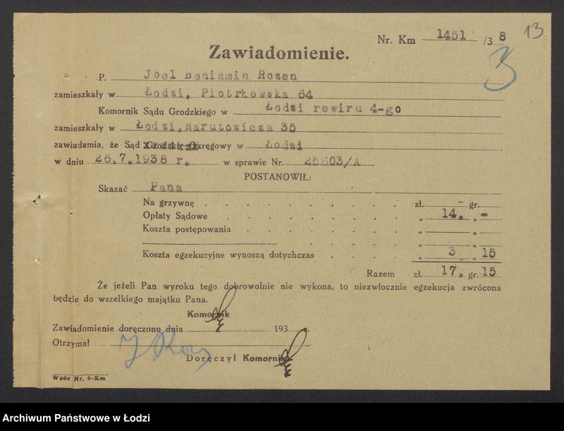 image.from.unit.number "Joel Beniamin Rozen- wyrób towarów włókienniczych"