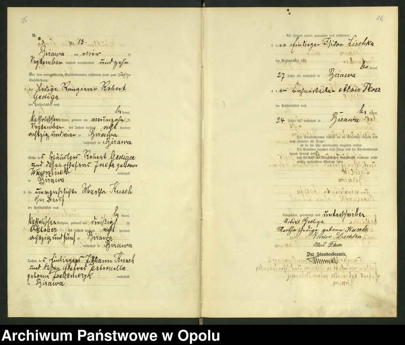 image.from.unit.number "[Urząd Stanu Cywilnego Bierawa Księga Małżeństw Rok 1910-11]"