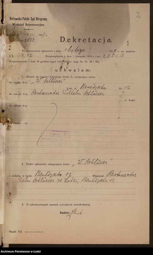 Obraz 4 z jednostki "Wilhelm Schősser- restauracja"