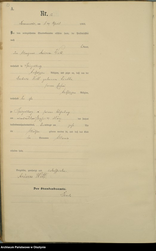 image.from.unit.number "Geburts-Haupt-Register Nr 1 - 71"