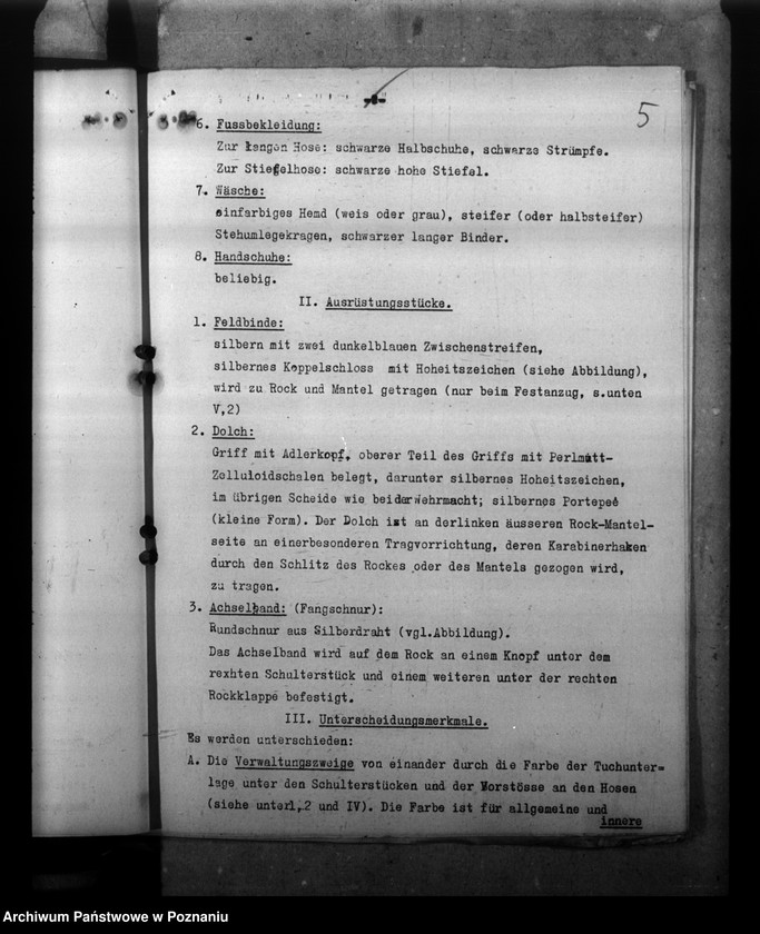 Obraz 9 z jednostki "Beamtenunform. Mitarbeit mit der Posenschen Feuersozietät. Personalstandserhebungen"