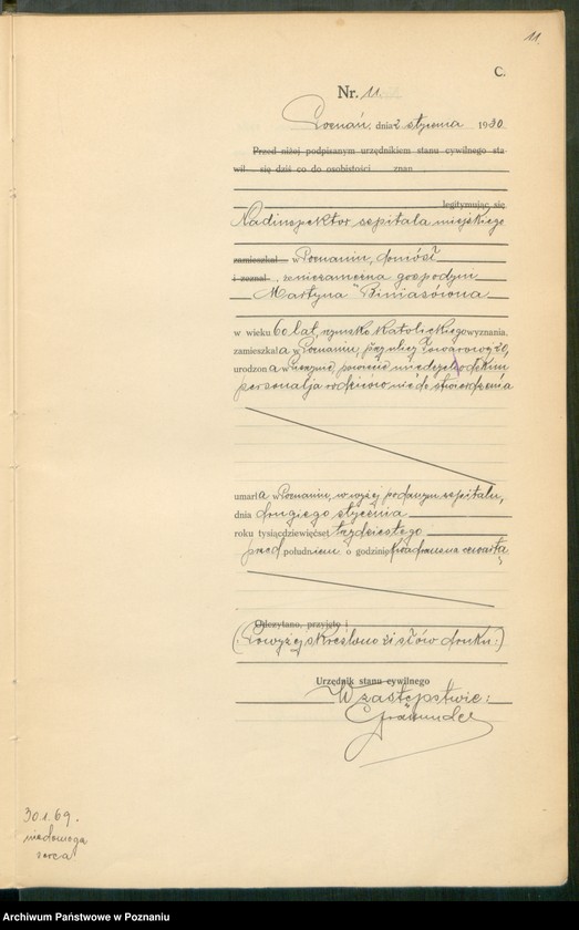 Obraz 13 z jednostki "Księga miejscowa zgonów tom I [Rejestr główny zgonów]"