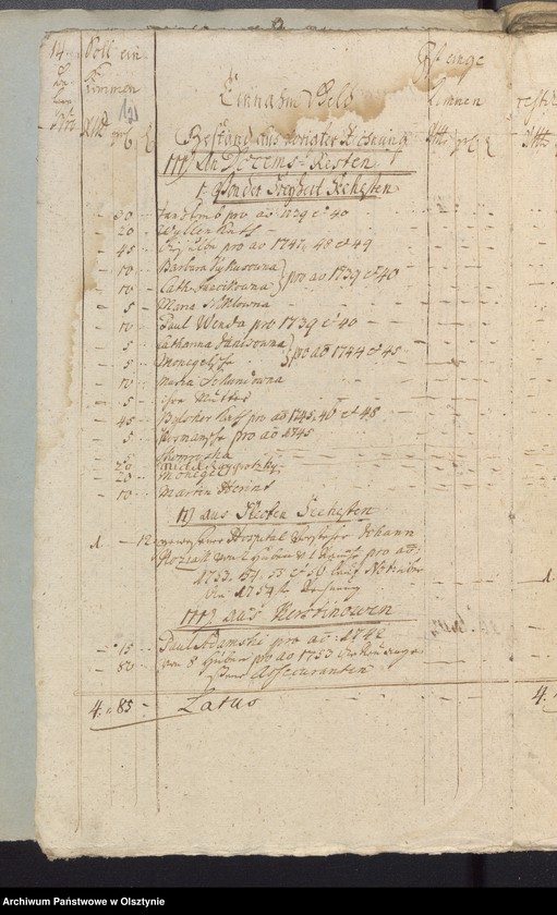 image.from.unit.number "Jahr Kirchen Rechnung der Seehestenschen Kirchen aller Einnahme und Ausgabe wie auch Bau-Rechnung"