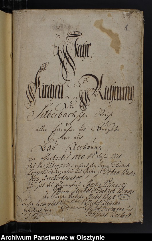 image.from.unit.number "Jahr Kirchen Rechnung der Silberbachschen Kirchen aller Einnahme und Ausgabe wie auch Bau-Rechnung"