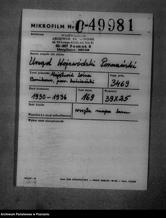 Obraz 2 z jednostki "Majętność leśna Bonikowo powiat kościański"