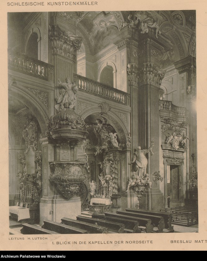 Obraz 2 z kolekcji "Kościół św. Macieja (Matthiaskirche) we Wrocławiu w latach 1890-1930 w zbiorze ikonograficznym Archiwum Państwowego we Wrocławiu111"