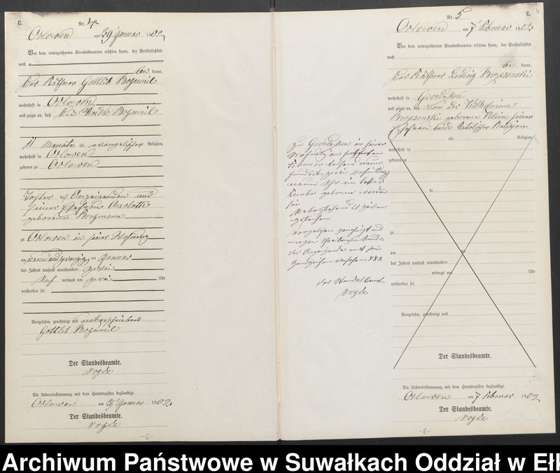 image.from.unit.number "Sterbe-Neben-Register des Preussischen Standes-Amtes Orlowen Kreis Lötzen"