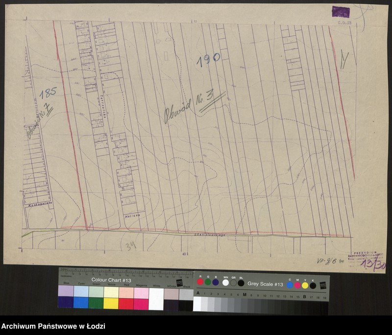 Obraz 1 z jednostki "Plan m. Łodzi 1:2000 z oznaczeniem podziału miasta na Obwody Komitetów Blokowych. Sekcja SO 33"
