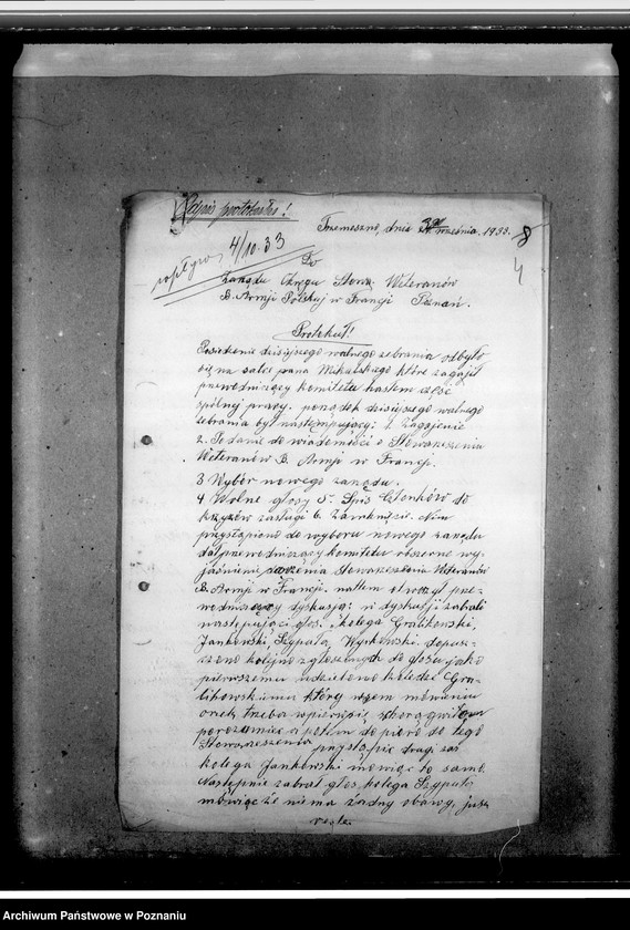 Obraz 8 z jednostki "Sprawy organizacyjne i personalne - członkowie zarządu, listy bezrobotnych, sprawozdania i protokoły zebrań, korespondencja"