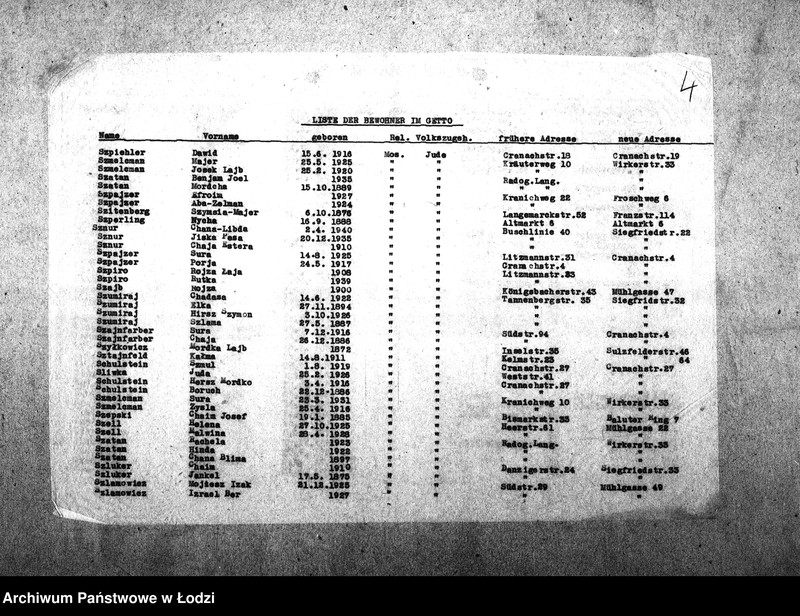 Obraz 7 z jednostki "[Alfabetyczny spis mieszkańców getta. Litera S]"