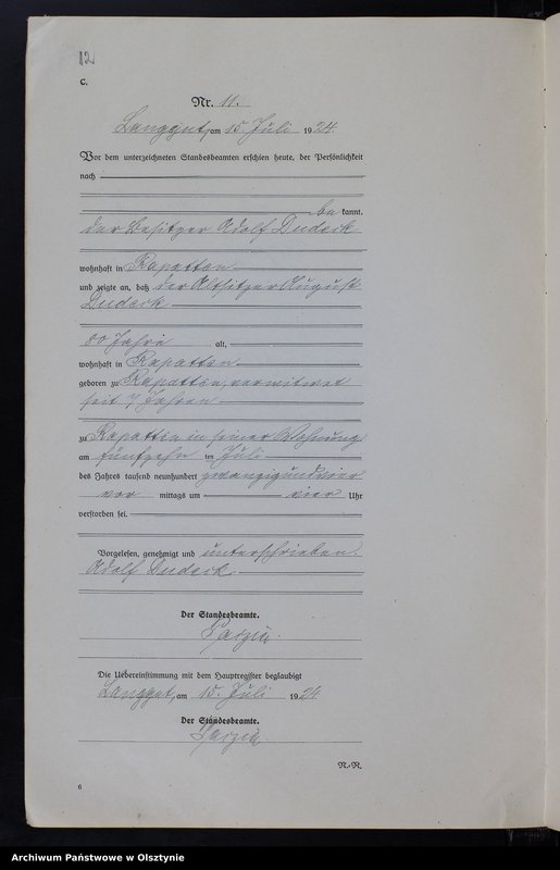 Obraz 14 z jednostki "Sterbe-Neben-Register Nr 1 - 22"