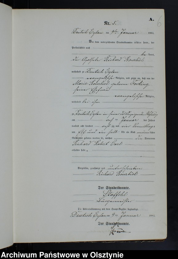 Obraz 8 z jednostki "Geburts-Neben-Register Nr 1 - 155"