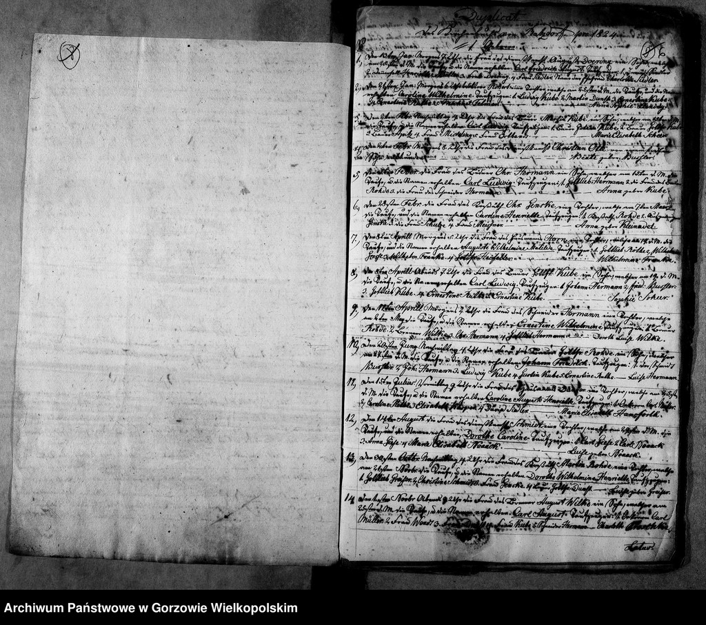 image.from.unit.number "Duplikate der Kirchenbücher von der Parochie Ratzdorf (Racław)"