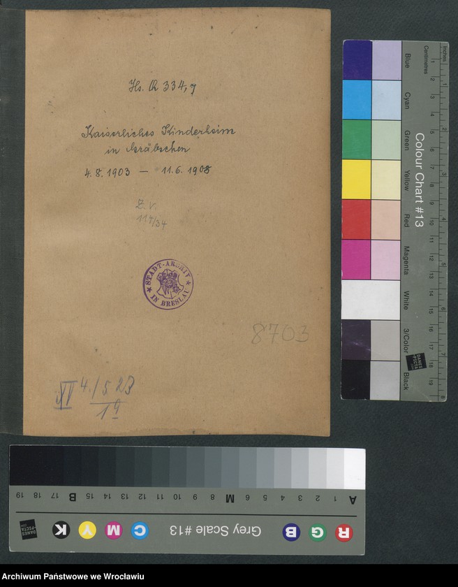 image.from.unit.number "Aufnahmebücher des früh. Kiserl. Kinderheims in Gräbschen"