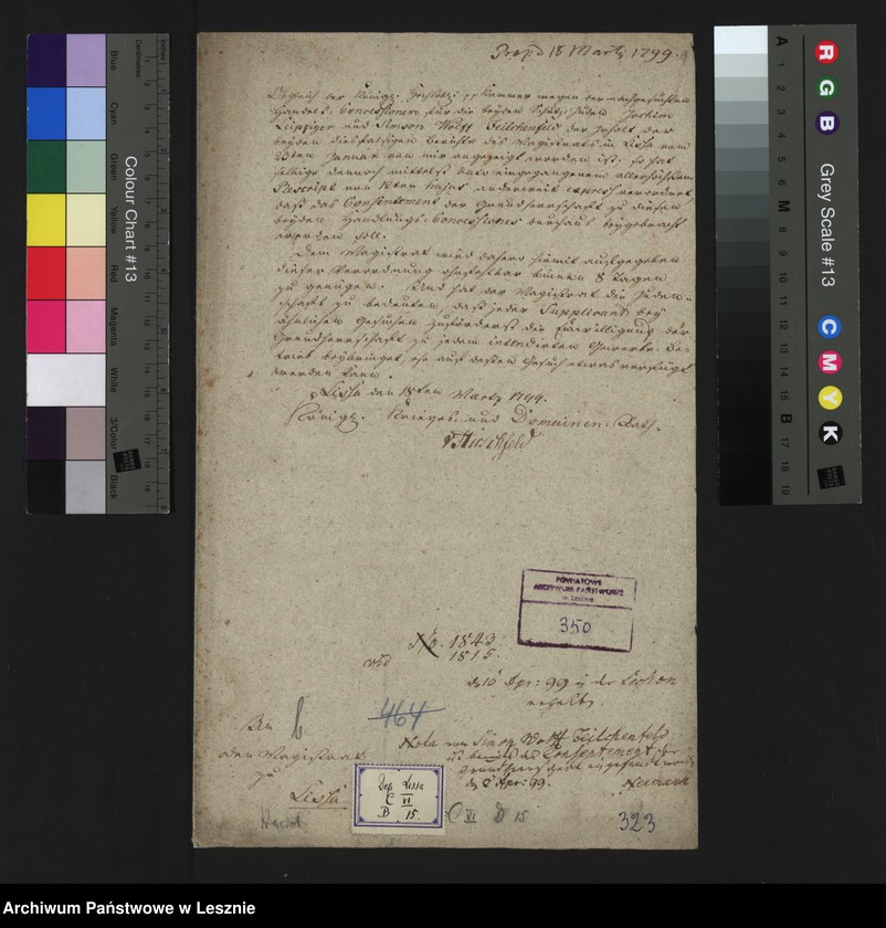 Obraz 3 z jednostki "[Handelskonzessionan für die Schutzjuden Johann Leipziger und Simon Wolff aus Feilchenfeld]"