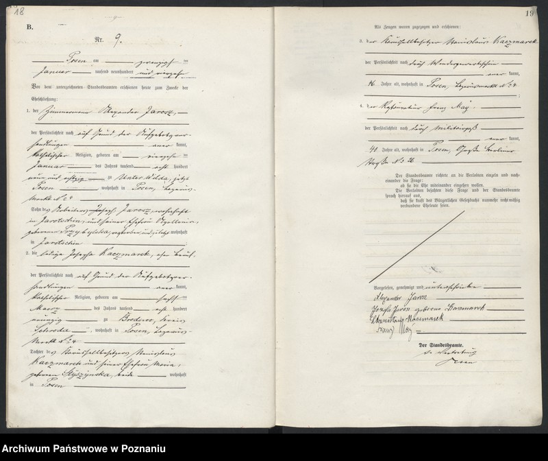 Obraz 11 z jednostki "Księga miejscowa małżeństw tom I [Rejestr główny małżeństw]"