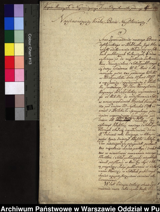 image.from.unit.number "Kopie i bruliony pism do władz pruskich w sprawie budowy nowego klasztoru w Pułtusku"