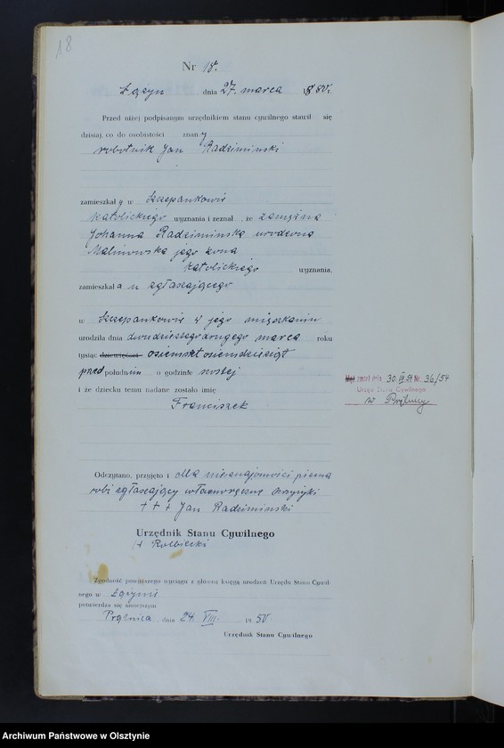 image.from.unit.number "Księga urodzeń Nr 1 - 81,1 - 72,1 - 73 i 1 - 66 /bez 1885/ /przepisana w języku polskim z oryginału niemieckiego w dniach 18.07.-24.08.1950/"