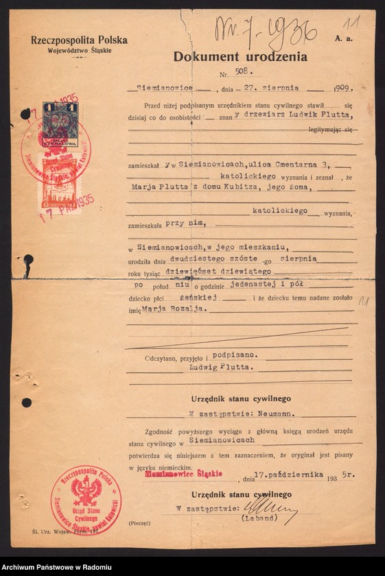 image.from.unit.number "[Alegata do akt zaślubionych parafii św. Jana w Radomiu za 1936 r.]"