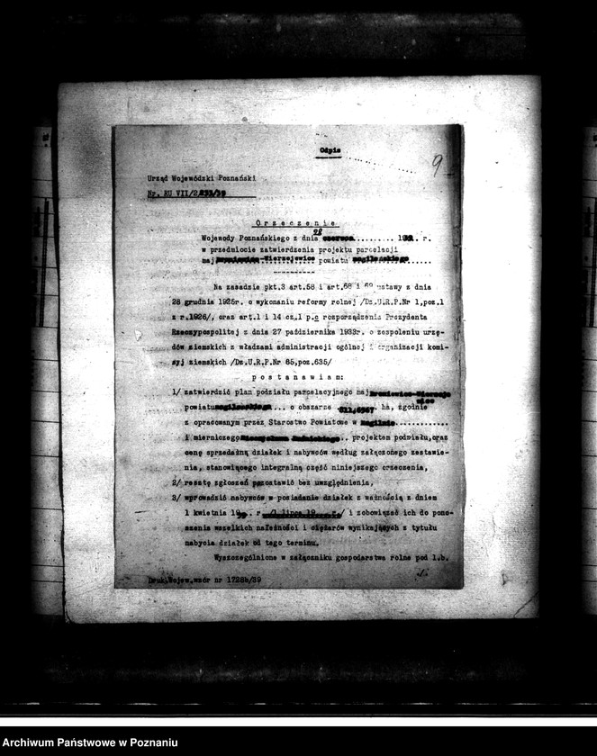 Obraz 13 z jednostki "Przymusowy wykup na cele reformy rolnej majątku Broniewice"