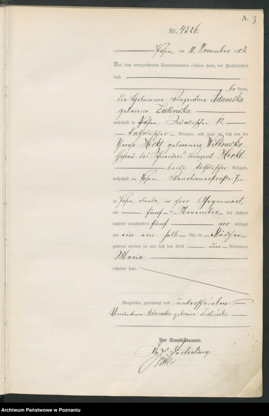 Obraz 5 z jednostki "Księga miejscowa urodzeń tom IX"