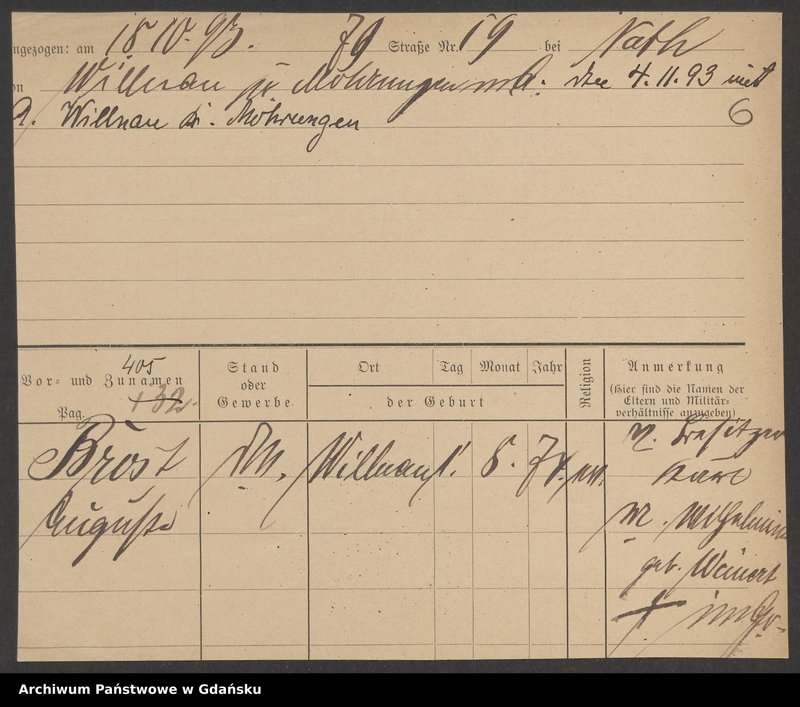 image.from.unit.number "Karty meldunkowe: Bross - Brünnert"