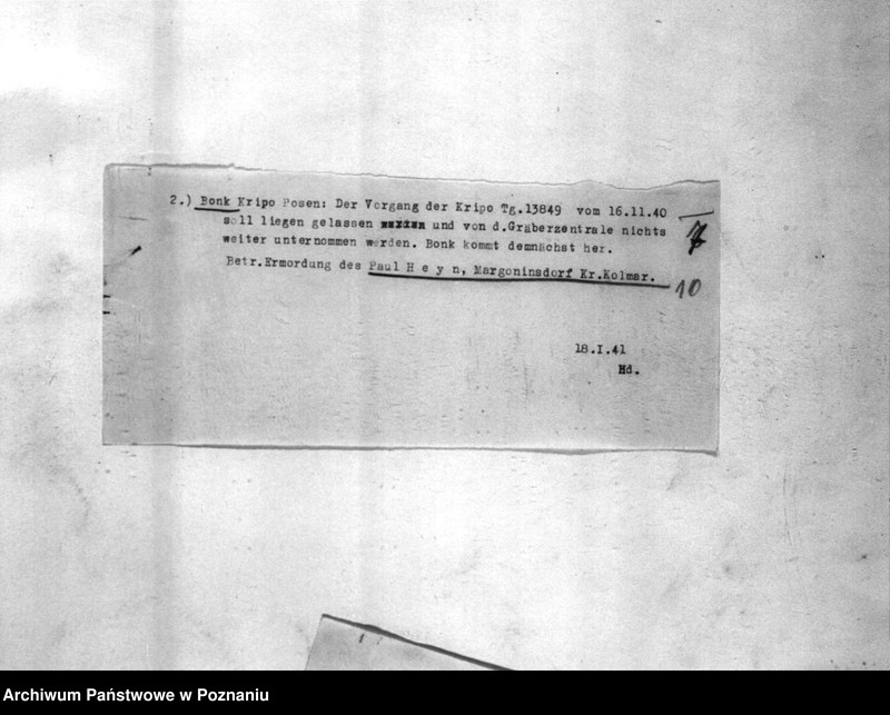 Obraz 14 z jednostki "Korespondencja w sprawie wytoczenia procesów sądowych Polakom, podejrzanym o zabójstwo miejscowych Niemców w 1939roku"